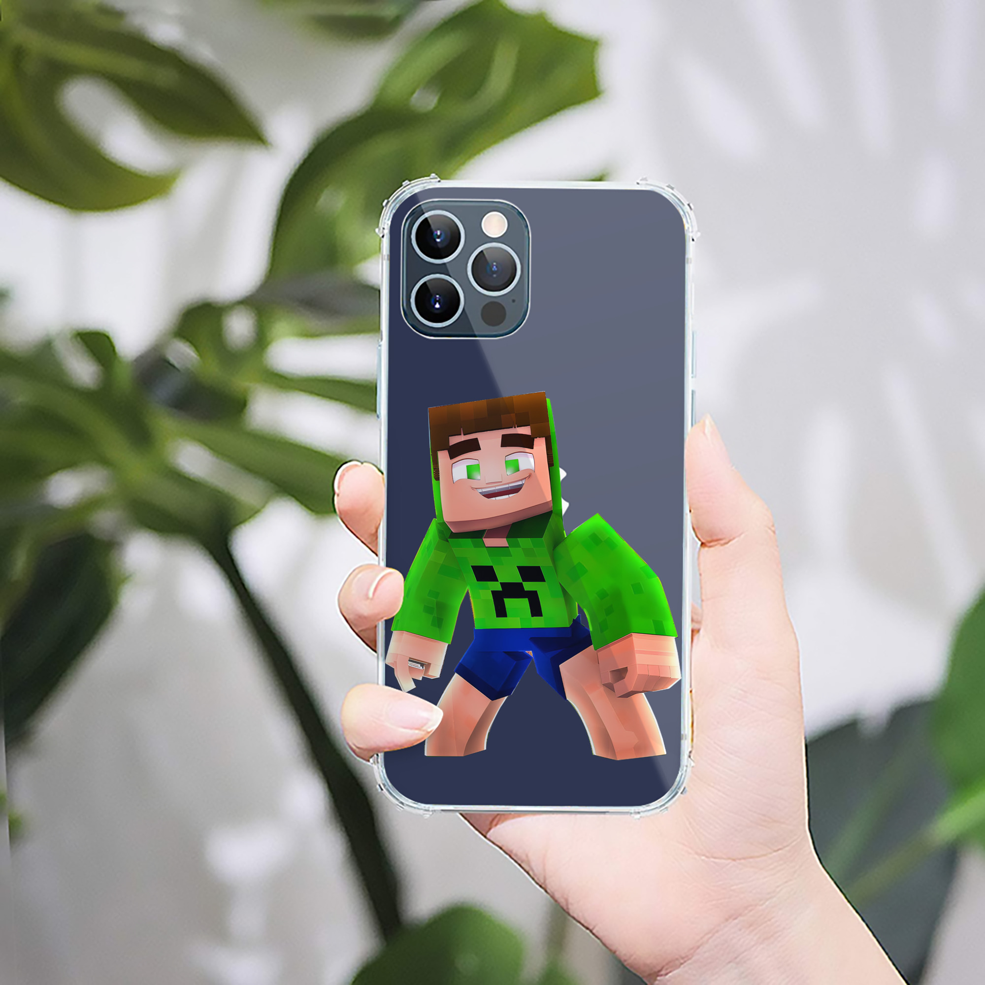 （画像用） マインクラフト ブロックの世界 Minecraft MC Block world 【iPhone 12シリーズ対応】透明スマホケース（クリアソフトケース）